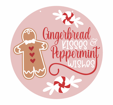 Unfinished Wood Gingerbread Kisses Door Sign Kit | Wood Craft Cutouts | 1/4" Thick |