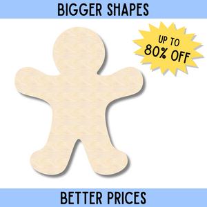 Bigger Better | Unfinished Wood Gingerbread Man Shape |  DIY Craft Cutout