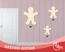 Load image into Gallery viewer, Bigger Better | Unfinished Wood Gingerbread Man Shape |  DIY Craft Cutout
