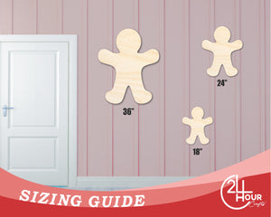 Bigger Better | Unfinished Wood Gingerbread Man Shape |  DIY Craft Cutout