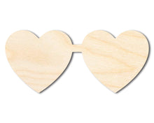Load image into Gallery viewer, Bigger Better | Unfinished Wood Heart Glasses Shape |  DIY Craft Cutout

