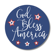 Load image into Gallery viewer, Unfinished Wood God Bless America Door Sign Kit | Wood Craft Cutouts | 1/4&quot; Thick |
