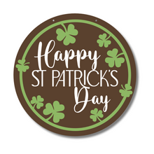 Load image into Gallery viewer, Unfinished Wood Happy St. Patrick&#39;s Day Door Sign Kit | Wood Craft Cutouts | 1/4&quot; Thick |
