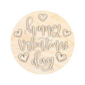 Unfinished Wood Happy Valentine's Day Door Sign Kit | Wood Craft Cutouts | 1/4" Thick |