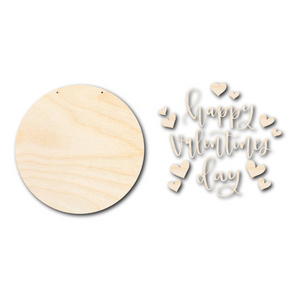 Unfinished Wood Happy Valentine's Day Door Sign Kit | Wood Craft Cutouts | 1/4" Thick |