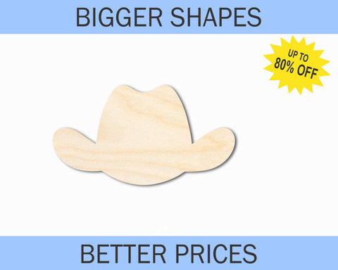 Bigger Better | Unfinished Wood Cowboy Hat Shape |  DIY Craft Cutout