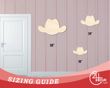 Load image into Gallery viewer, Bigger Better | Unfinished Wood Cowboy Hat Shape |  DIY Craft Cutout
