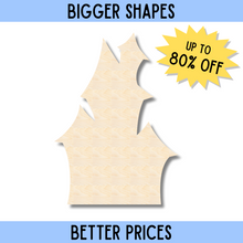 Load image into Gallery viewer, Bigger Better | Unfinished Wood Haunted House Shape |  DIY Craft Cutout
