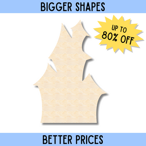 Bigger Better | Unfinished Wood Haunted House Shape |  DIY Craft Cutout