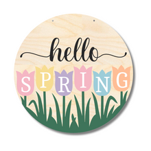 Load image into Gallery viewer, Unfinished Wood Hello Spring Door Sign Kit | Wood Craft Cutouts | 1/4&quot; Thick |
