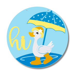 Unfinished Wood Hi Duck Spring Door Sign Kit | Wood Craft Cutouts | 1/4" Thick |