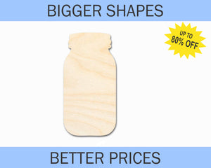 Bigger Better | Unfinished Wood Mason Jar Shape |  DIY Craft Cutout