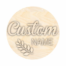 Load image into Gallery viewer, Unfinished Wood Custom Name Leaf Door Sign Kit | Wood Craft Cutouts | 1/4&quot; Thick |
