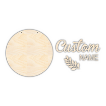 Load image into Gallery viewer, Unfinished Wood Custom Name Leaf Door Sign Kit | Wood Craft Cutouts | 1/4&quot; Thick |
