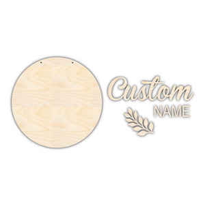 Unfinished Wood Custom Name Leaf Door Sign Kit | Wood Craft Cutouts | 1/4" Thick |