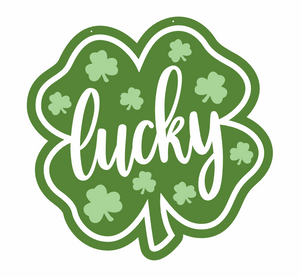 Unfinished Wood Four Leaf Clover Lucky Door Sign Kit | Wood Craft Cutouts | 1/4" Thick |