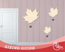 Load image into Gallery viewer, Bigger Better | Unfinished Wood Maple Leaf Shape |  DIY Craft Cutout
