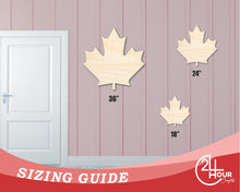 Load image into Gallery viewer, Bigger Better | Unfinished Wood Canadian Maple Leaf Shape |  DIY Craft Cutout
