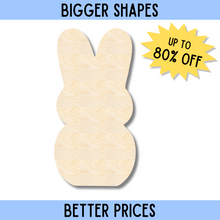 Load image into Gallery viewer, Bigger Better | Unfinished Wood Easter Bunny Marshmallow Cutout | DIY Craft Cutout |
