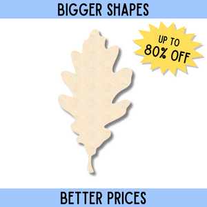Bigger Better | Unfinished Wood Oak Leaf Shape |  DIY Craft Cutout