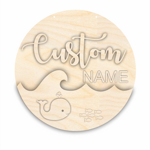 Unfinished Wood Custom Name Ocean Door Sign Kit | Wood Craft Cutouts | 1/4" Thick |