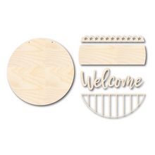 Load image into Gallery viewer, Unfinished Wood Patriotic Welcome Door Sign Kit | Wood Craft Cutouts | 1/4&quot; Thick |
