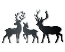 Load image into Gallery viewer, Metal Reindeer Family Wall Art | 3 Piece Set | Christmas Winter Holiday | Indoor Outdoor | Up to 36&quot; | Over 20 Color Options
