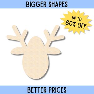 Bigger Better | Unfinished Wood Christmas Reindeer Silhouette |  DIY Craft Cutout