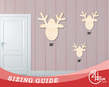 Load image into Gallery viewer, Bigger Better | Unfinished Wood Christmas Reindeer Silhouette |  DIY Craft Cutout
