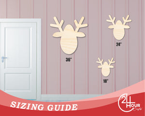 Bigger Better | Unfinished Wood Christmas Reindeer Silhouette |  DIY Craft Cutout