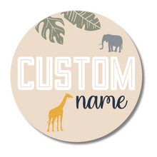 Load image into Gallery viewer, Unfinished Wood Custom Name Safari Door Sign Kit | Wood Craft Cutouts | 1/4&quot; Thick |
