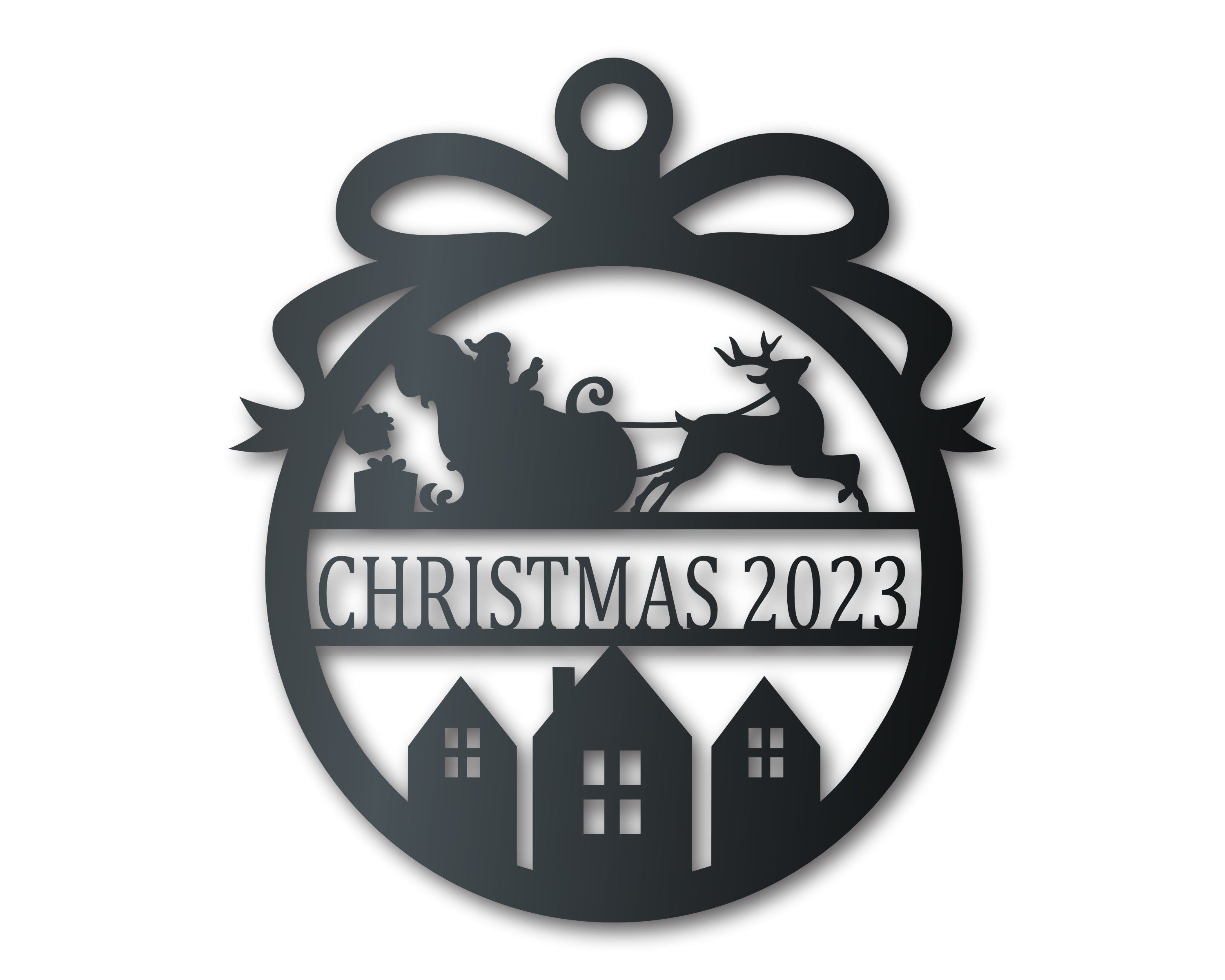 2023 LIMITED EDITION Custom Metal Santa's Sleigh Christmas Ornament | Indoor Outdoor | Up to 36