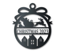 Load image into Gallery viewer, 2023 LIMITED EDITION Custom Metal Santa&#39;s Sleigh Christmas Ornament | Indoor Outdoor | Up to 36&quot; | Over 20 Color Options
