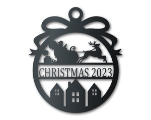 2023 LIMITED EDITION Custom Metal Santa's Sleigh Christmas Ornament | Indoor Outdoor | Up to 36" | Over 20 Color Options