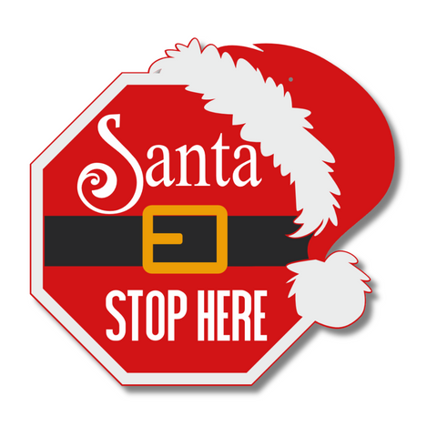 Unfinished Wood Santa Stop Here Door Sign Kit | Wood Craft Cutouts | 1/4" Thick |