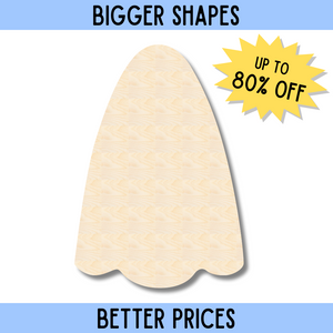 Bigger Better | Unfinished Wood Sheet Ghost Shape |  DIY Craft Cutout
