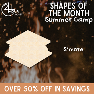 May Shape of the Month | S'more Wood Cutout | Summer Camp | Unfinished Craft