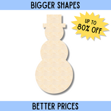 Load image into Gallery viewer, Bigger Better | Unfinished Wood Tall Snowman Shape |  DIY Craft Cutout
