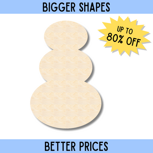 Bigger Better | Unfinished Wood Snowman Silhouette |  DIY Craft Cutout