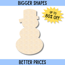 Load image into Gallery viewer, Bigger Better | Unfinished Wood Snowman Silhouette |  DIY Craft Cutout
