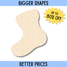 Load image into Gallery viewer, Bigger Better | Unfinished Wood Stocking Shape |  DIY Craft Cutout
