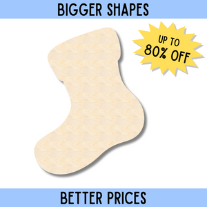 Bigger Better | Unfinished Wood Stocking Shape |  DIY Craft Cutout