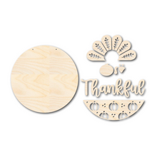 Load image into Gallery viewer, Unfinished Wood Thanksgiving Door Sign Kit | Wood Craft Cutouts | 1/4&quot; Thick |
