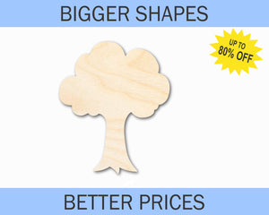 Bigger Better | Unfinished Wood Tree Shape |  DIY Craft Cutout