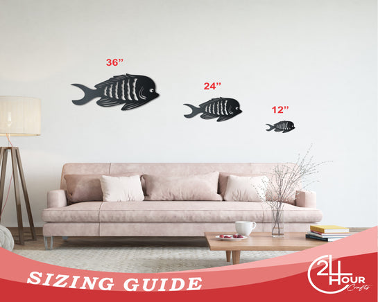 Metal Tropical Fish Sign | Indoor Outdoor | Up to 46