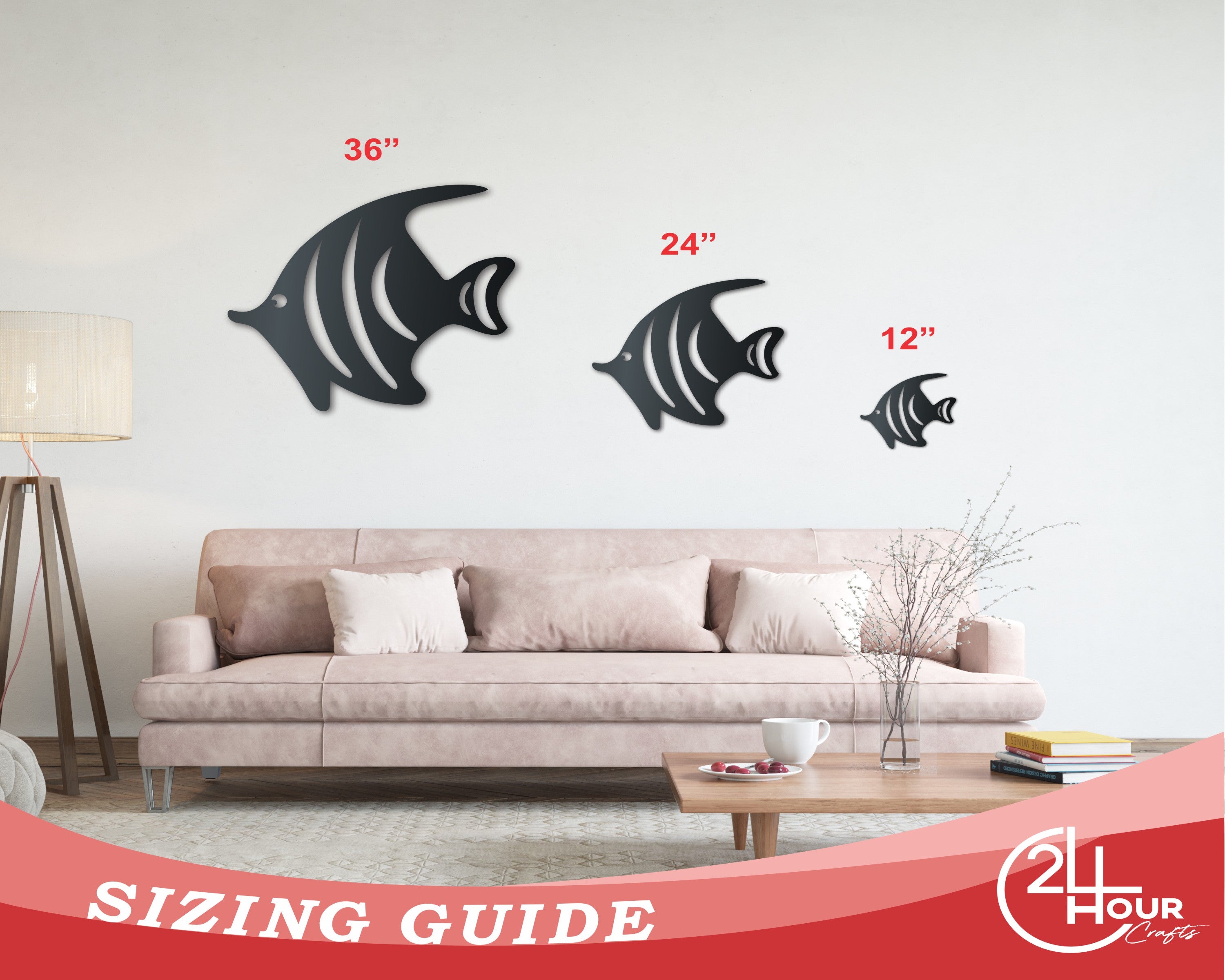 Metal Tropical Fish Sign | Indoor Outdoor | Up to 46