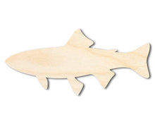 Load image into Gallery viewer, Bigger Better | Unfinished Wood Trout Fish Shape |  DIY Craft Cutout
