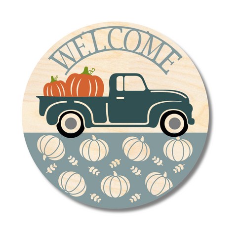 Unfinished Wood Welcome Fall Door Sign Kit | Wood Craft Cutouts | 1/4" Thick |