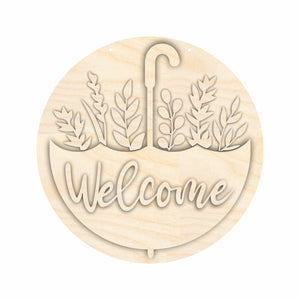 Unfinished Wood Welcome Spring Door Sign Kit | Wood Craft Cutouts | 1/4" Thick |