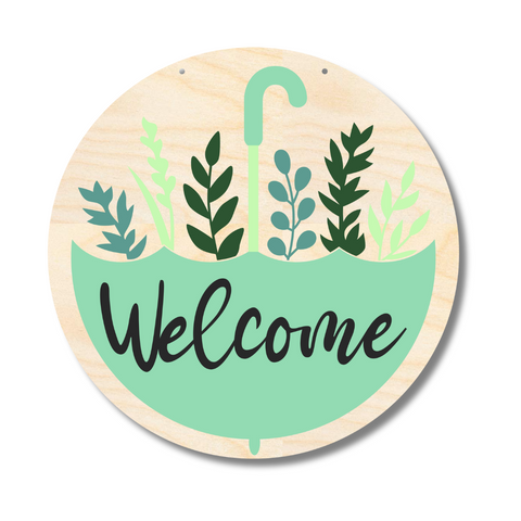 Unfinished Wood Welcome Spring Door Sign Kit | Wood Craft Cutouts | 1/4" Thick |